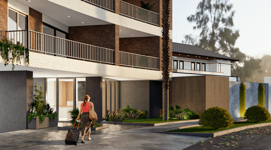 Architecture rendering of a residential building